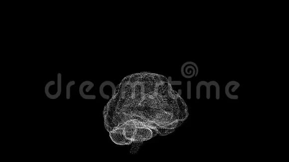 头脑风暴图形动画与阿尔法频道在压力下闪闪发光的大脑散射出粒子视频的预览图