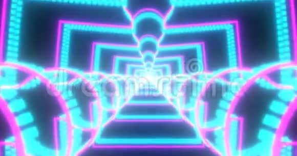 抽象VJ循环科幻未来主义隧道抽象虚线形式视频的预览图