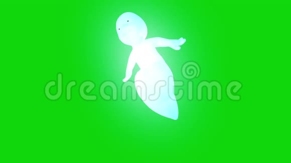 小鬼友向下看绿屏3D渲染动画视频的预览图