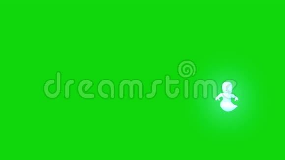 小鬼朋友绕着绿屏3D渲染动画视频的预览图