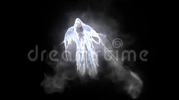 幽灵万圣节恐怖阿尔法哑光三维渲染动画视频的预览图