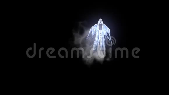 幽灵万圣节恐怖烟雾阿尔法马特三维渲染动画视频的预览图