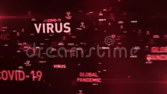 Covid19病毒全球大流行警报隧道可循环和无缝背景视频的预览图