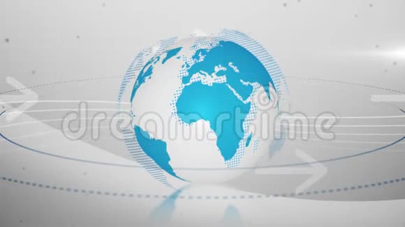 白色和蓝色数字地球仪动画视频的预览图