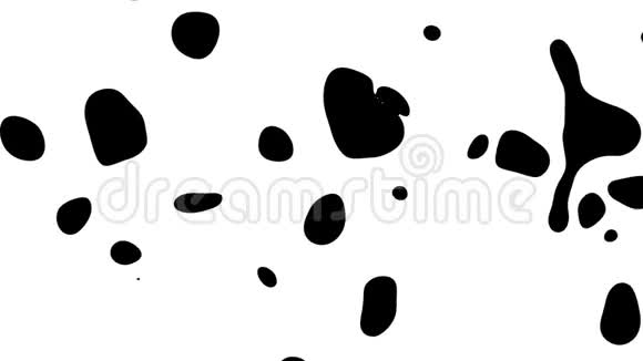 白色背景下黑色移动点的抽象动画无缝环路动画背景壁纸视频的预览图
