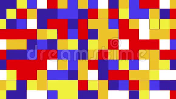 抽象动画的彩色块形状移动无缝环路动画背景壁纸视频的预览图