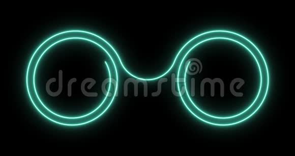 霓虹灯螺旋以两个相连的圆圈的形式出现视频的预览图