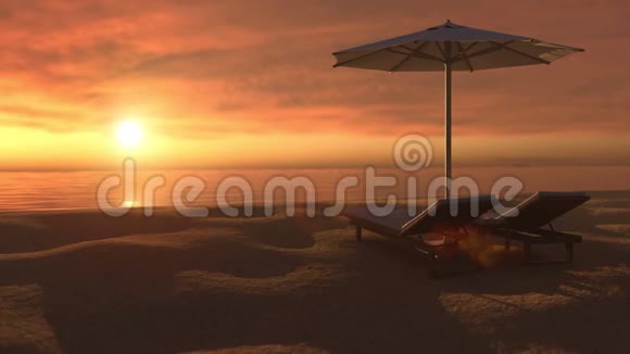 日落时可观赏天堂般的热带海滩视频的预览图