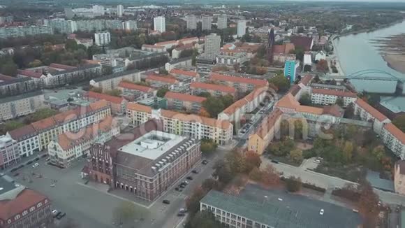 德国奥德河畔法兰克福航空景观视频的预览图