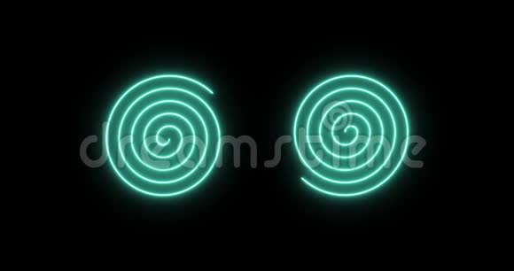 霓虹灯螺旋以两个相连的圆圈的形式出现视频的预览图
