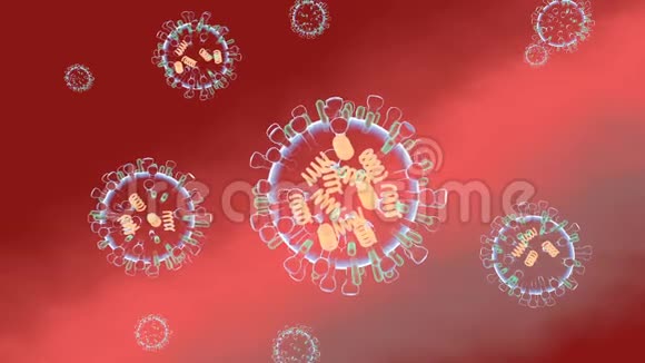 解剖三维动画的各种透明晶体病毒显示内部视频的预览图