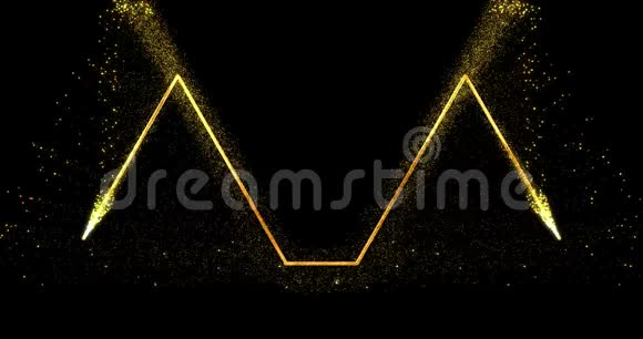两个三角形相连的金色螺旋视频的预览图
