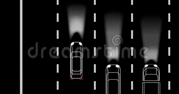 夜间在公路上超速行驶的动画视频的预览图
