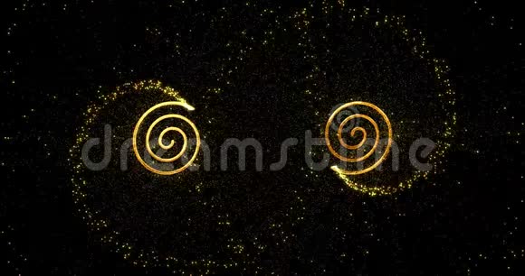 以两个相连的圆圈形式出现的金色螺旋视频的预览图