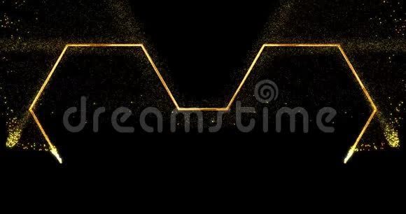 两个相连的六角形的金色螺旋视频的预览图
