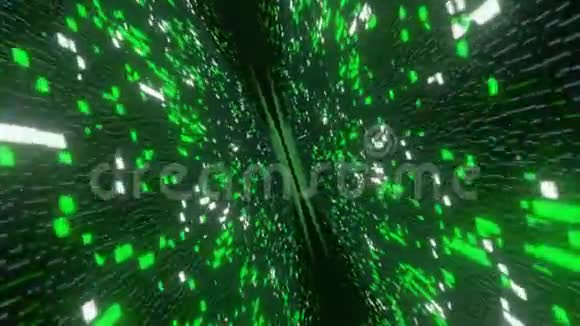 绿色未来式流数据通信进入数字技术三维渲染视频的预览图