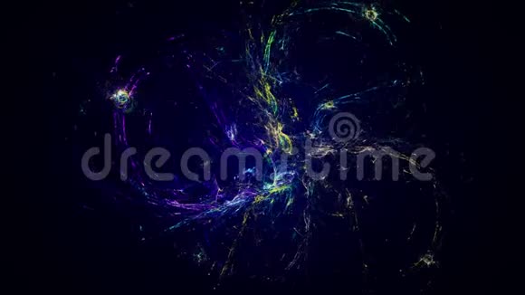 抽象分形背景的快速颜色变化从一个复杂的大中星与装饰光束拱门视频的预览图