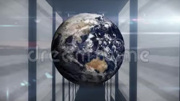 后台计算机处理的地球自转动画视频的预览图