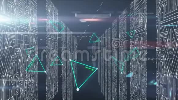 背景电脑的几何形状动画视频的预览图
