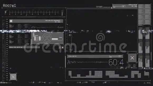 电脑屏幕在令人眼花缭乱的前景中的动画视频的预览图