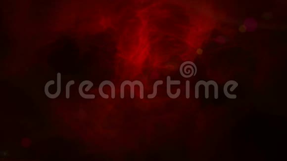 在黑色背景下闪烁的红色流浪星移动着红色的云视频的预览图
