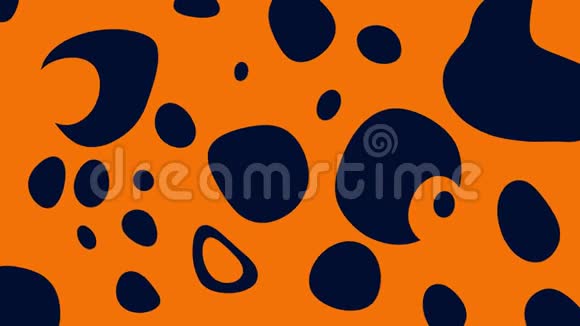 复古蓝橙抽象造型动画视频的预览图