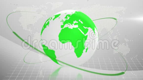 白色和绿色数字地球仪动画视频的预览图
