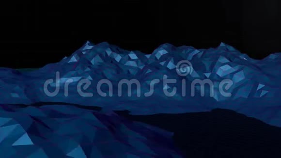 数字3d山脉旋转和游星移动黑色背景动画视频的预览图