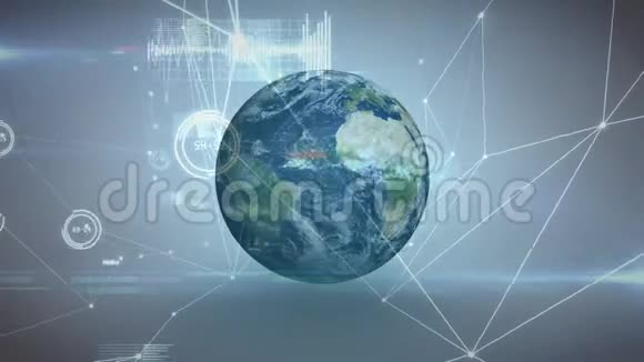 全球网络与地球的背景动画视频的预览图