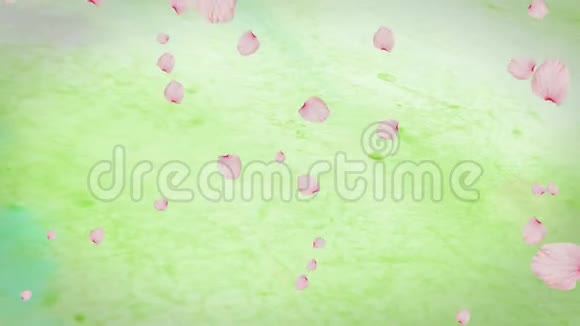 粉红花瓣飘动的春景动画视频的预览图