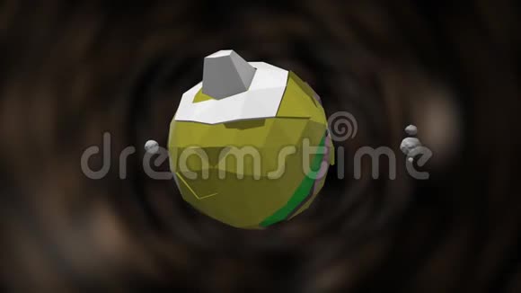抽象卡通地球在热浪抽象隧道中旋转的4K动画视频的预览图