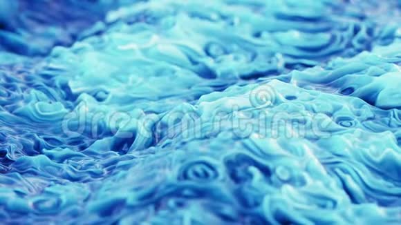 抽象彩色液体蓝环视频的预览图