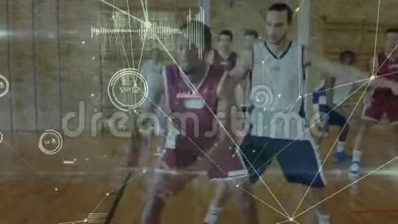 与篮球运动员建立联系网络的动画视频的预览图