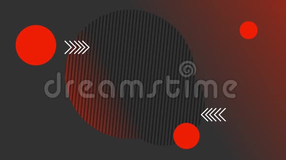 黑白线条的红圈动画视频的预览图