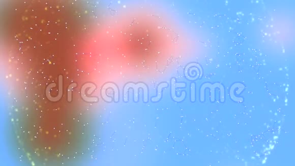 尘埃粒子在粉红色和蓝色离焦背景上的透明地球内部流动的能量视频的预览图