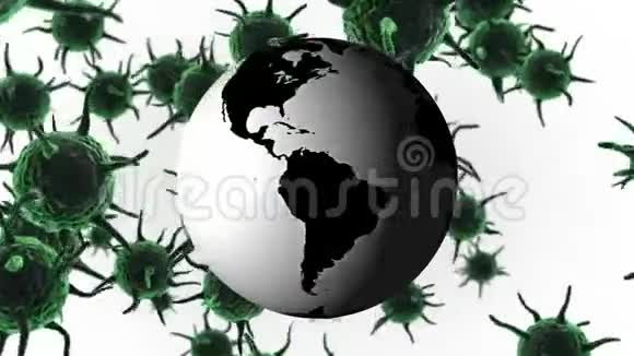 全球绿色日冕病毒动画视频的预览图