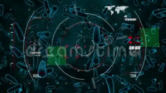 红色日冕病毒的数据处理动画视频的预览图