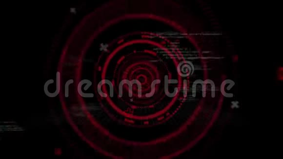 催眠运动和数据处理中的多个发光红色范围扫描动画视频的预览图