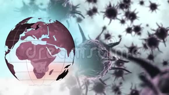 全球紫色电晕病毒动画视频的预览图