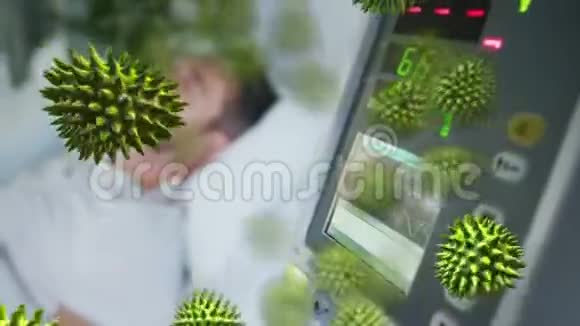 绿色电晕病毒与人病背景动画视频的预览图