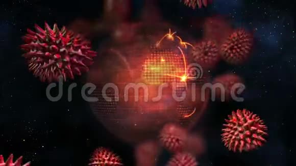 红冠病毒在世界范围内传播的动画视频的预览图