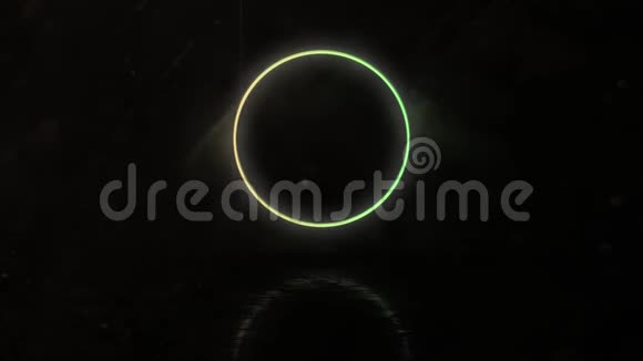 圆形几何霓虹灯发光动画视频的预览图