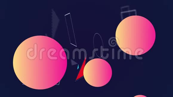 渐变球和渐变紫色背景上的几何形状视频的预览图