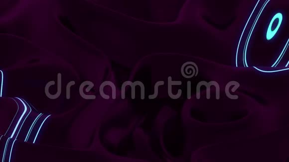 彩色紫色和蓝色三维液体形状的动画旋转视频的预览图