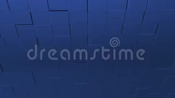 移动的蓝色方块滚动着而立方体的墙越来越近视频的预览图