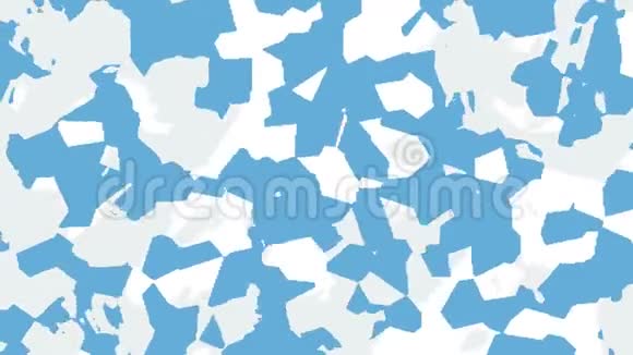 白色背景下蓝色和灰色几何形状的抽象动画五颜六色的无缝循环动画视频的预览图