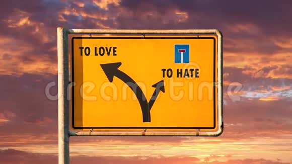 街道标志爱与恨视频的预览图