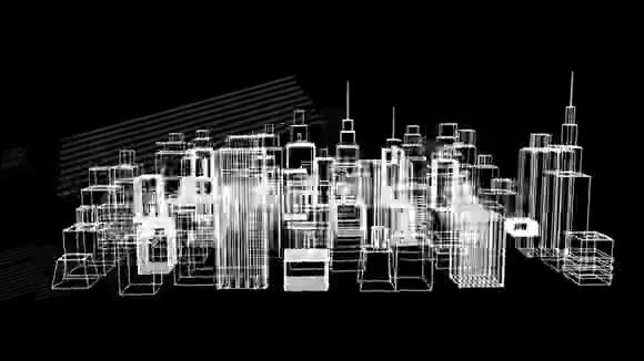 现代城市三维建筑模型动画视频的预览图
