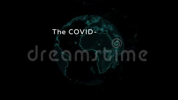 COVID19病毒正在世界各地传播黑色背景上有红色星球的文字视频的预览图