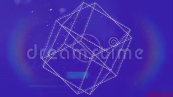 蓝色背景的几何形状动画视频的预览图